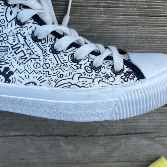 Paul Frank Size 8 HIghtop Doodle Shoe Sneaker Keith Haring Inspired - Picture 12 of 16